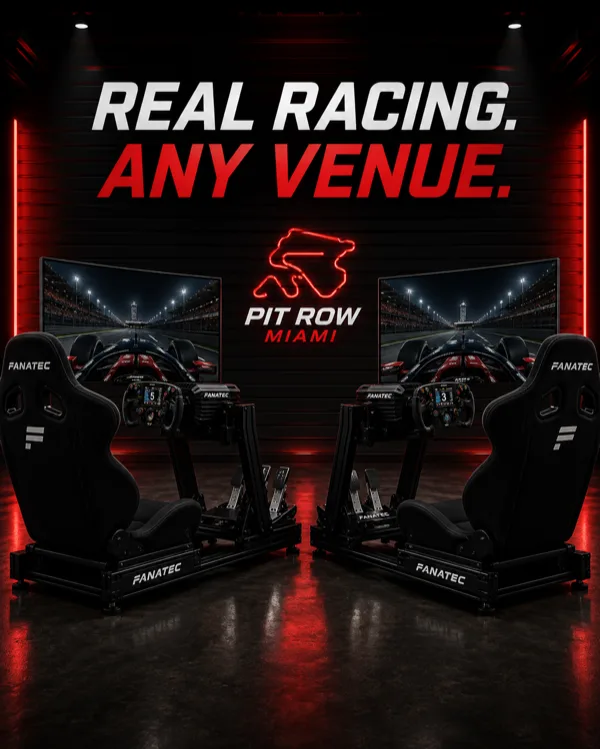 F1 racing simulator setup at corporate event